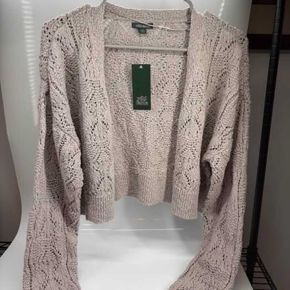 Women’s Long Sleeve Shawl, Color Open Work Cardigan/ Wild Fable